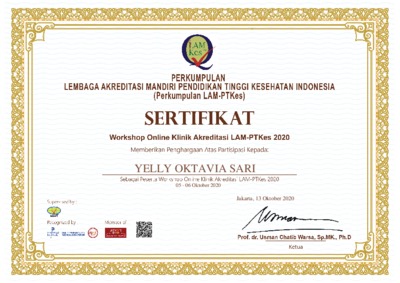 Sertifikat Workshop Online Klinik Akreditasi Lam-PTKes 2020 An Yelly ...